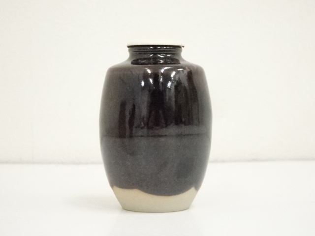 桶谷定一 肩衝 茶入 共箱 茶道具 道具 ] - 道具 桶谷定一造 肩衝茶入（仕覆付）（共箱）□z | ネット